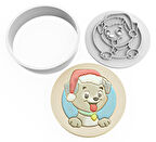 Kurabiye Kesici ve Damga Set - Noel Köpek