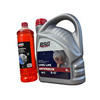 Kırmızı G12 Organik Antifriz -56 Derece 3 Litre ve Konsantre Cam Suyu 1 Litre Takım Seti