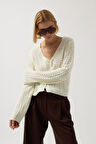 Düğme Detay Örgü Bluz