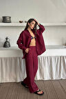 GÖMLEK-PANTOLON TAKIM CUPRA KUMAŞ - Bordo