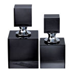 2Lİ SET KRİSTAL DEKOR ŞİŞE FÜME 5X10