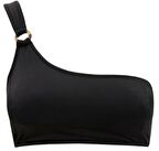 HALKALI SİYAH TEK OMUZLU BİKİNİ ÜSTÜ DB20010BU