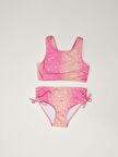 Yıldız baskılı kız çocuk bikini takım DB200737BT