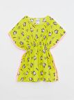 Sarı dokuma kumaş baskılı kız çocuk Pareo DB200783PL
