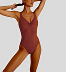 Dekoltesi geçme detaylı toparlayıcı mayo