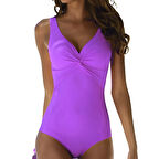 Dekoltesi geçme detaylı toparlayıcı mayo