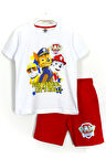 Paw Patrol Marshall Rubble Chase Baskılı Çocuk Takım Beyaz Kırmızı