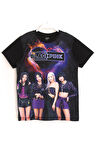 Blackpink K-pop Grup Dijital Baskı Kız Çocuk T-shirt Siyah Renk