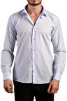 Açık Mavi Dar Kesim Slim Fit Uzun Kol Düz Renk Erkek Gömlek  - 151-3