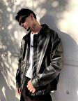Erkek Oversize Vintage Deri Ceket