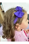 D’Arya Canlı Mor Büyük Fiyonk Bebek ve Kız Çocuk Saç Bandı – Kawaii Korean Style DD135
