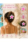 Dd404 Pembe Lotus Çiçeği Mandal Saç Tokası