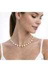 DD541 Beyaz Yonca Boncuklu Gold Detaylı Kolye
