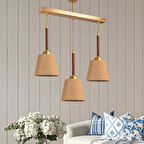 DEDE CAKALI ÜÇLÜ SARKIT AVİZE CEVİZ ABAJUR ŞAPKALI