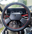 DİKİŞLİ DİREKSİYON KILIFI SİYAH DERİ KIRMIZI DİKİŞLİ BROADWAY 98 KASA SADECE FOTODAKİ İÇİN