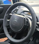 DİKİŞLİ DİREKSİYON KILIFI SİYAH DERİ NOKTALI DERİ SİYAH DİKİŞLİ CİTROEN C4 İÇİN