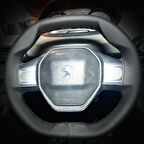 DİKİŞLİ DİREKSİYON KILIFI SİYAH DERİ SİYAH DİKİŞLİ PEUGEOT RİFTER İÇİN