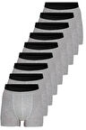 Gri Erkek 9'lu Paket Pamuklu Boxer