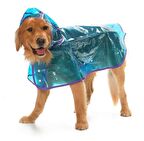 Köpek Büyük Irk Yağmurluk Otso Şeffaf Mavi