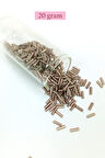 Uzun Boru Kesme Boncuk Çap 2mm Uzunluk 10 mm - 20 Gram - Koyu Bej - BNC225