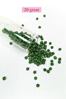 Dökme Cam Kum Boncuk Büyük Boy (6/0) 4 mm - 20 Gram - Koyu Yeşil - BNC076