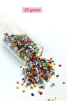 Kesme Cam Boncuk 2mm - 20 Gram - Karışık Renkli -BNC309