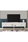 NİLDH 150 CM TV SEHPASI BEYAZ GÜMÜŞ