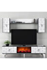 VARNADH ŞÖMİNELİ TV ÜNİTESİ ANTRASİT BEYAZ