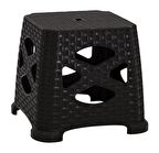 Mandella Sağlam Plastik Elit Rattan Küçük Tabure Kahverengi