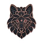 El Yapımı Ahşap Üç Boyutlu Kurt Duvar Süsü