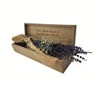 Kişiye Özel Lavanta Demeti Ahşap Kutuda Hediyelik Design Flower Box