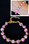 Sertifikalı Pembe Sedef Taşı Bileklik - Ayarlamalı