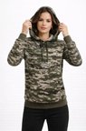 Kamuflaj Desenli 2 İplik 4 Mevsim Kapüşonlu Kanguru Cepli Hoodie Sweatshirt - Kamuflaj