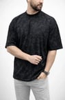 Erkek Premium Tişört OSY Yumuşak Dokulu Yıkamalı Oversize T-Shirt - Siyah