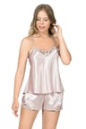 Arias Closet Pudra Saten Babydoll Şort Takımı