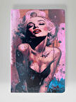 Marilyn Monroe Temalı Özel Tasarım Kapaklı Çizgili Defter – 80 Yaprak Ajanda / Günlük