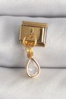 316L Çelik Gold Renk Sallantı Damla Zirkon Taşlı Nomination Charm