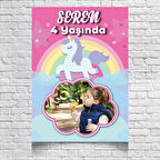 UNICORN TEMALI DOĞUM GÜNÜ AFİŞİ 70X100 cm