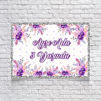 Mor Çiçek Temalı Doğum Günü Afişi 70X100 cm