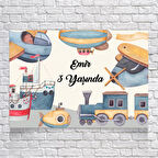 Ulaşım Araçları Temalı Doğum Günü Afişi 35X50 cm