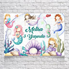 Deniz Kızı Temalı Doğum Günü Afişi 35X50 cm