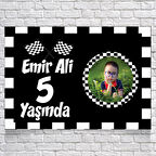 Yarış Temalı Doğum Günü Afişi Resimli 70 x 100