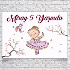 Balerin Temalı Doğum Günü Afişi 100X150 cm