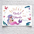 Deniz Kızı Temalı Doğum Günü Afişi 50x70 Cm