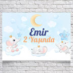 Uykucu Fil Temalı Doğum Günü Afişi 35X50 cm