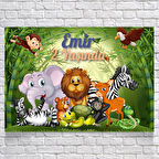 Safari Temalı Doğum Günü Afişi 50X70 Cm