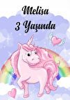 Unicorn Temalı Doğum Günü Afişi 50X70 cm
