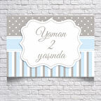 Mavi Çizgili Doğum Günü Afişi 70X100 cm