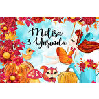 Sevimli Unicornlar Temalı Doğum Günü Afişi 50X70 cm