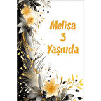 Çiçekler Temalı Doğum Günü Afişi -28 35X50 cm